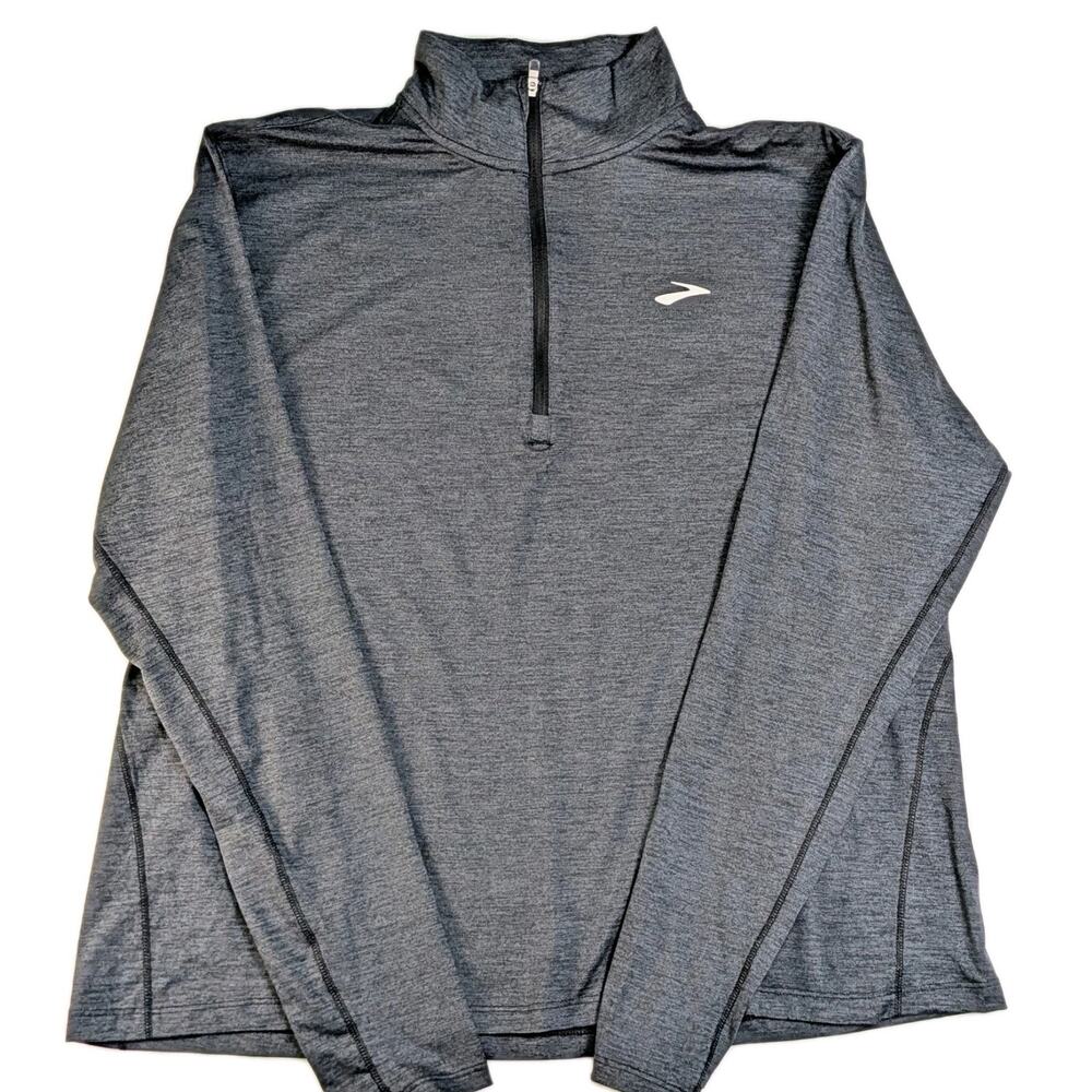 Brooks Dash 1/2 Zip Lead Grey Men's Size XXL Top Athletic Running